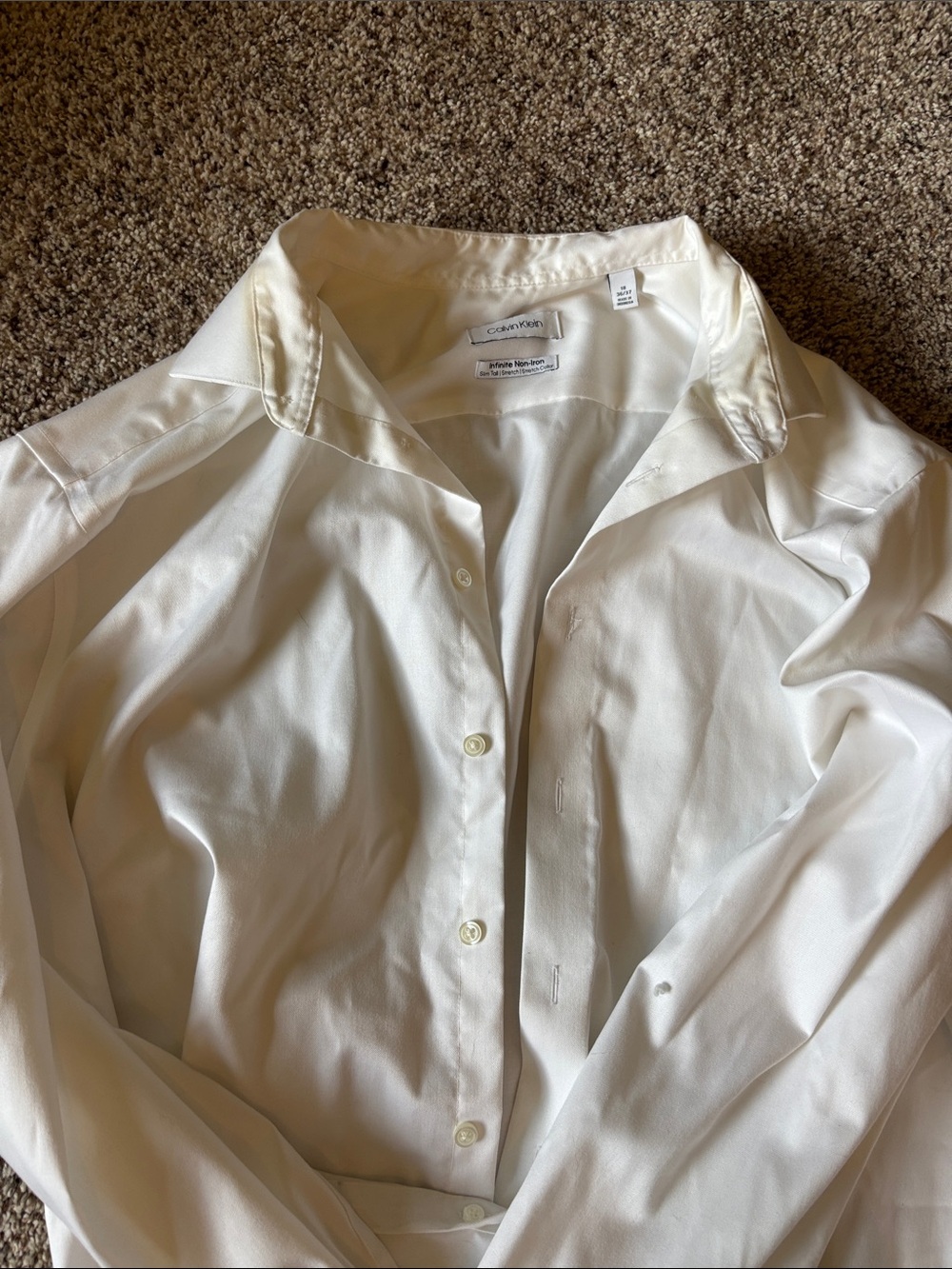 Calvin Klein Men's Off-White Dress Shirt